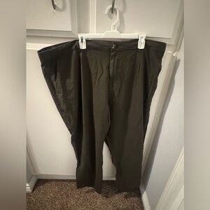 Old Navy Loose Taper Linen Blend Men's Olive Green Casual Pants XXL NWT